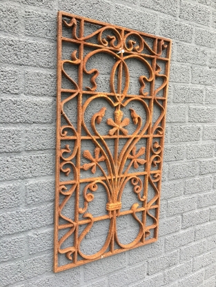 Tür- und Fenstergitter aus Gusseisen, Wandschmuck, schönes Stück aus Schmiedeeisen